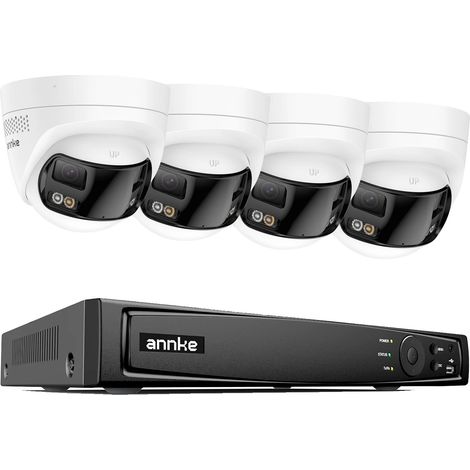 Sistema di telecamere di sicurezza, visuale panoramica a 180°, kit di alta qualità da 8 MP, 6 MP, 51 HD, composto da 4 pezzi, nessuno (1/2)