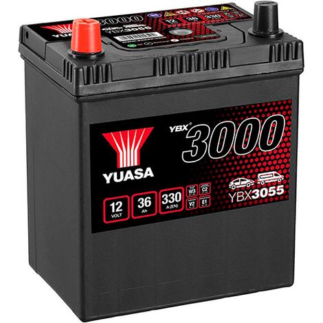 Yuasa – Batterie voiture 12V 36Ah 330A – Technologie classique CA/CA – Dimensions 187 x 127 x 227 mm – Non compatible Start&Stop (1/4)