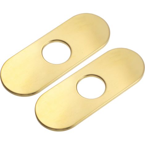 2Pcs Plaque de Recouvrement de Trou 6 Pouces Ovale Doré Brossé (1/5)