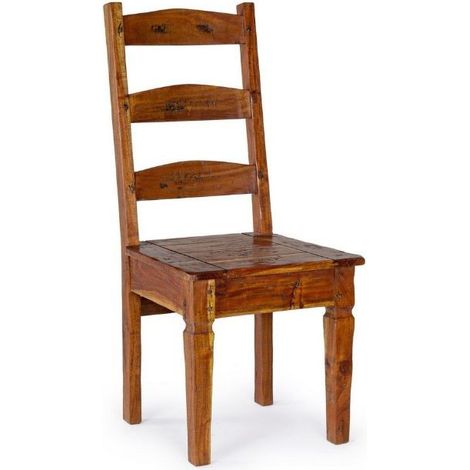 Silla Chateux en madera de acacia rústica antigua (1/5)