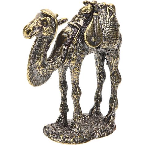 Figurine de chameau en cuivre, statuette en métal, décoration de table ou d'étagère pour la maison ou le bureau.-5.5x5cm