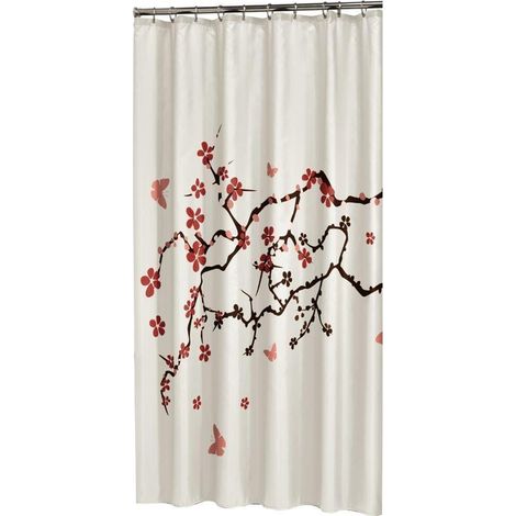 Sealskin Blossom Rideau de douche 180x200cm Polyester rouge (1/4)