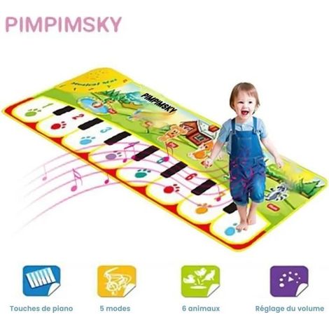 PIMPIMSKY Tapis Musical Bébé Piano , 90x28cm Tapis de Jeu Musical Instrument Touch Jeu Clavier pour Enfants Cadeau (1/4)