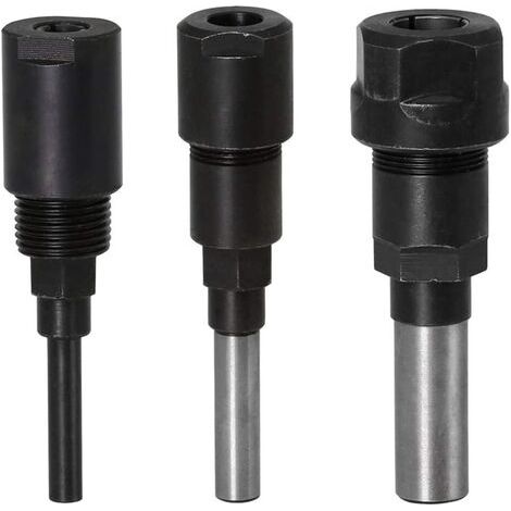 Extensión de la boquilla del enrutador Extensión y recorte de la boquilla de la broca del enrutador Extensor de la máquina de grabado para tallado Portabrocas para carpintería Fresa (vástago de 1/4 +  (1/5)