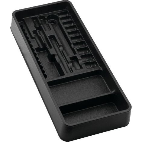 Module vide pour douilles et cliquets 1/4" – Thermoformé – 38 pièces – 385 x 165 mm – MOB (1/3)