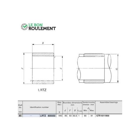 Bague acier intérieure LRTZ859350-IKO