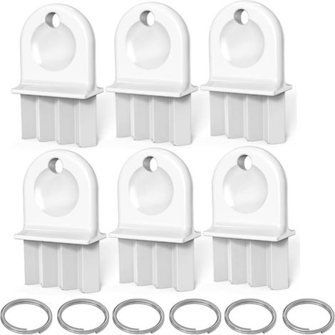Juego de llaves universales para dispensador de pañuelos, color blanco, 6 paquetes de 6 anillos.