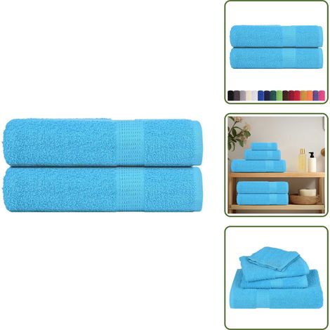 vidaXL Handtücher 2 Stk. Türkis 50x100 cm 360 g/m² 100% Baumwolle (1/5)