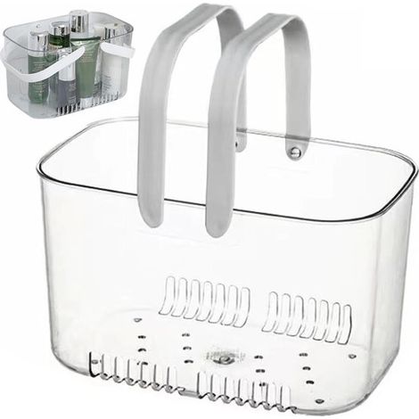Cesta de almacenamiento transparente para la ducha - Multifuncional y portátil - 26x16x16 cm (1/5)