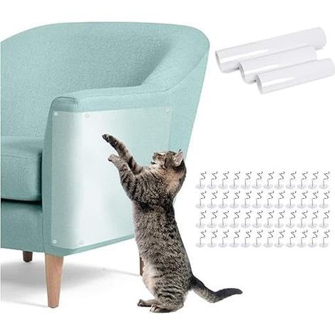 8PCS Protecteurs de Meubles Large Protège-Chats Tampons à Gratter Protecteur de Canapé (1/4)