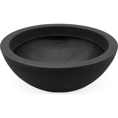 Spetebo – Jardinière ronde Ø 52 cm – Pot de fleur en plastique anthracite – Résistant aux intempéries et aux UV – Pour intérieur et extérieur