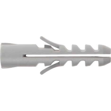 Taco Nylon Tradicional Gris 6 mm. (Caja de 100 piezas)