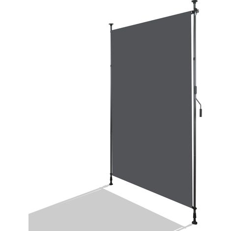 Store vertical réglable sans perçage pour balcon et terrasse, protection solaire et vent, polyester anthracite 200 x 270 cm (1/5)