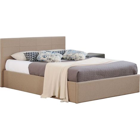4ft6 Gas Lift Ottoman Bed Frame in Mocha