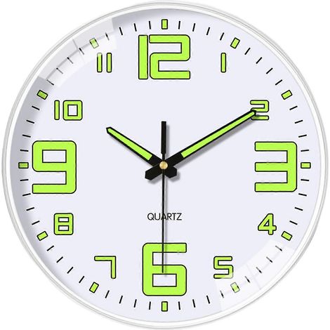 Horloge murale lumineuse, mécanisme silencieux, facile à lire, phosphorescente, compatible avec les murs de salon. (1/5)