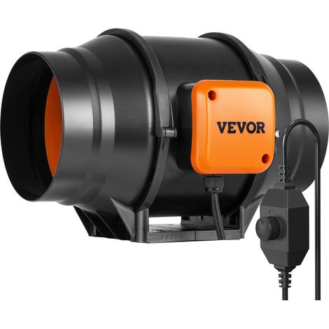 Ventilateur de conduit en ligne, 152,4 mm, extracteur d'air silencieux 550 m³/h contrôleur de vitesse variable moteur CA, booster de refroidissement pour tentes de culture, culture hydroponique (1/5)