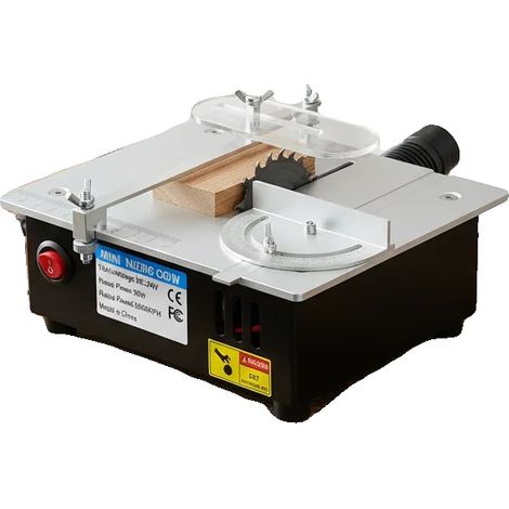 Mini Scie à Table, 96W de Puissance, Vitesse de 5000 RPM, Réglage de la Hauteur de Lame 0.1-15mm, Style Horizontal, Convient pour la Découpe du Bois et de l'Acrylique (1/5)
