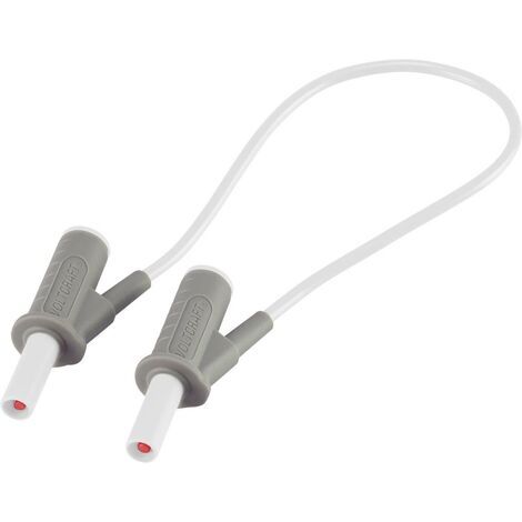 VOLTCRAFT MSB-501 Sicherheits-Messleitung Lamellenstecker 4 mm Lamellenstecker 4 mm 25.00 cm Weiß 1 (1/5)