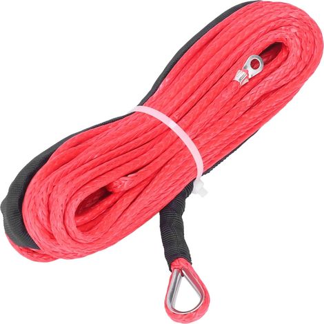 Cable De Treuil Synthétique 4.8Mm X 5M Corde De Remorquage 5500Lbs Résistance à La Rupture Accessoire étanche Pour ATV Et UTV Pour Le Tirage Et Les ures Extérieures En Rouge (1/5)