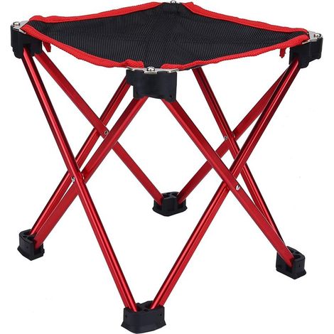 Tabouret Pliant Portable Chaise De Pêche En Alliage D'aluminium Siège De Camping En Plein Air,Chaise De Pêche Portable,Tabouret Pliant Rouge (1/5)