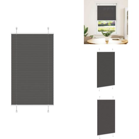 Store plissé noir 70x100 cm largeur du tissu 69,4 cm polyester - Store Plissé - Stores Plissés - Store Plissé De Fenêtre - Plisse Aveugle (1/5)
