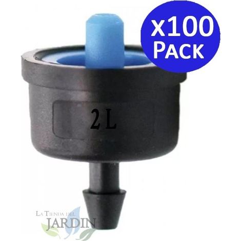 Pack 100 Gotero 2 Litros para Riego Agricola y Jardineria - Gotero Pinchado No Desmontable Apto para Microtubo