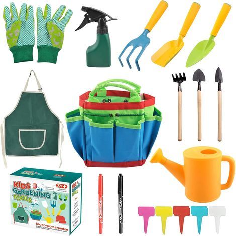 Garten-Set für Kinder, Gartengeräte für Kinder, Garten-Set für Kinder, Gartengeräte für den Außenbereich, Gartenhandschuhe für Kinder, Gartenkostüm (1/5)