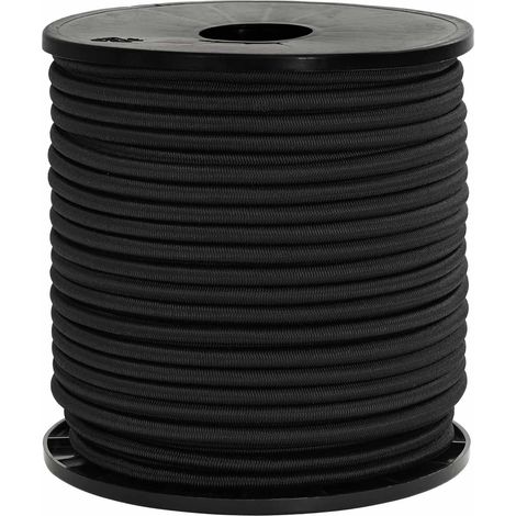 vidaXL Cuerdas elásticas 6 mm Negro PP y goma (1/2)