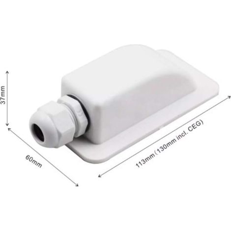 Passe-câble de toit pour camping-car, support de boîte d'entrée de câble, presse-étoupe étanche à un trou avec protection UV contre les panneaux solaires, pour camping-car, bateau, caravane (blanc)