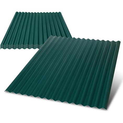 Wolketon 5x Plaques ondulées ASA-PVC 1,5mm 117x93cm Vert foncé Toiture Abri (1/5)