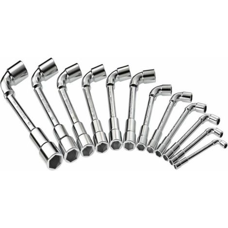 Clé à pipe, Set de 12 pièces à 6 pans, Acier robuste, Résistante à l'usure, Adaptée aux travaux de plomberie, bricolage et réparations mécaniques