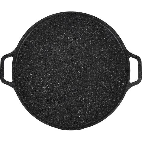 Poêle Gril Camping 39,5cm en alliage d'aluminium antiadhésif, pierre maifan, plaque de cuisson pour barbecue et induction (1/5)
