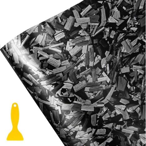 Selbstklebende Carbon Folie 150x30cm glänzend schwarz-grau (1/4)
