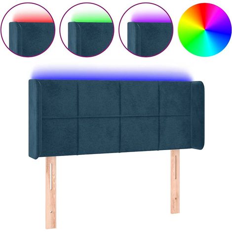 Maison Exclusive - Cabecero con LED de terciopelo azul oscuro 103 (1/5)