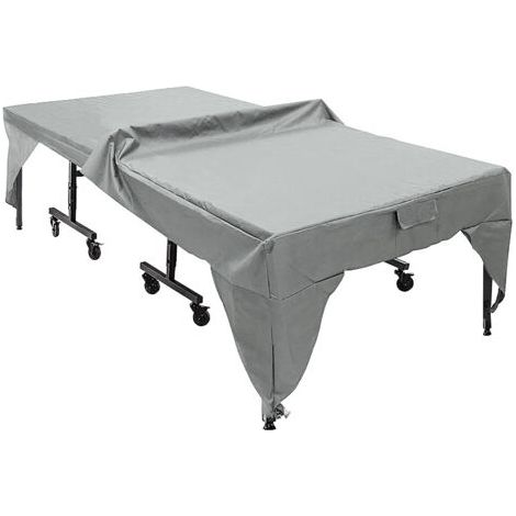 Sollbry Couverture anti-poussière pour table de ping-pong d'extérieur grise, pratique, imperméable, facile à nettoyer - Résistant à l'usure，pour la protection des meubles d'intérieur et d'extérieur