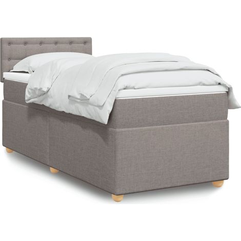 Boxspringbett mit Matratze Taupe 90x190 cm Stoff