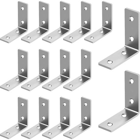 Équerre de Fixation, 52 Pièces Equerre Fixation Métal 40mmX40mm, Angle Droit Support en Forme de L Équerre Angle 90 Degrés Équerre Étagère pour la Fixation et la Réparation de Meubles (1/5)