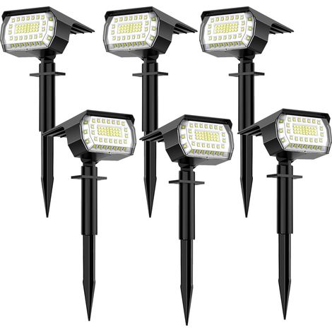 Conjunto de focos solares, 57 LED, panel de 2 W, batería de 1500 mAh, IP65, para jardín y entrada de vehículos. (1/5)