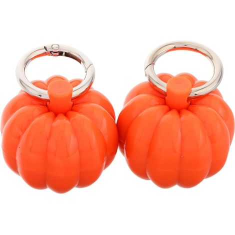 2 mini joyeros portátiles con forma de calabaza y color naranja (1/5)