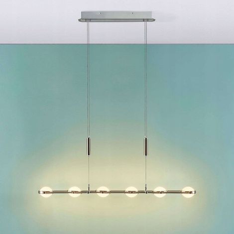 [NEUWERTIG] B-Ware Lucande Balkenpendelleuchte Catriona Pendelleuchte Hängelampe Lampe Nickel 6 Flg
