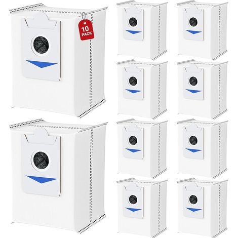 Confezione da 10 sacchetti per aspirapolvere compatibili con Ecovacs Deebot X2 Omni Robot - Kit di accessori di ricambio per aspirapolvere robot Ecovacs Deebot X2 Omni (1/5)