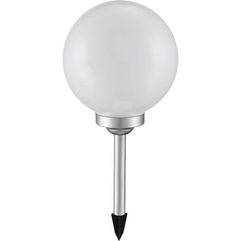 Lampade solari per esterni Lampada da giardino a sfera Picchetto Lampada a sfera solare 30 cm Sfera solare a LED per giardino, bianco argento, 4x LED bianco caldo, PxH 30x66,5 cm (1/5)