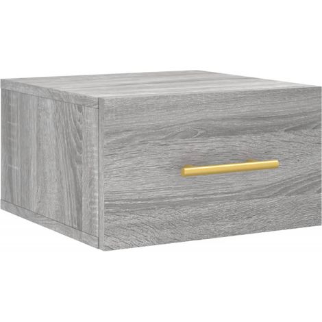 Table de chevet Cabinet de chevet Table de nuit murale sonoma gris 35x35x20 cm (1/5)
