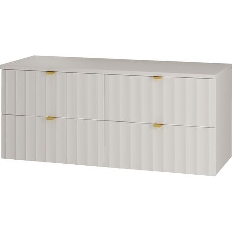 Waschbeckenunterschrank 120 cm breit in weiß matt AVOLA-140 (1/5)