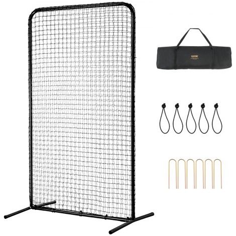 Pantalla de Béisbol para Jaula de Bateo, Pantalla de Seguridad de Sóftbol de 1220 x 910 x 2130 mm, Protector Corporal, Pantalla de Bateo Portátil con Bolsa de Transporte y Estacas de Tierra (1/5)