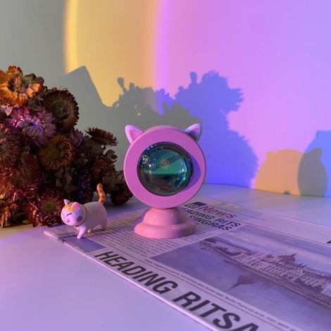 SPOTS - LIGNE DE SPOTS Lampe de projection coucher de soleil romantique RGB Mini lapinchat style-1 3 (1/4)