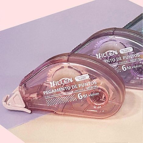 Dévidoir de ruban adhésif double face avec rouleau, idéal pour le scrapbooking, les loisirs créatifs, les albums photo et la création de cartes. Lot de 3. (1/5)