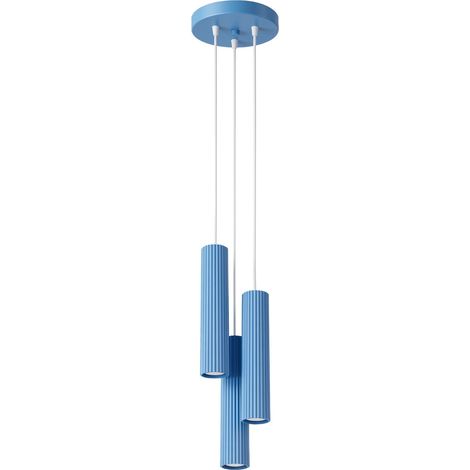 Lampade a sospensione Karbon azzurro 19.5x108x19.5cm Sollux (1/5)