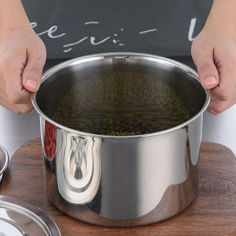 Stockpot Inox Facile à Nettoyer Résistant Haute Température Multifonctionnel avec Couvercle 6,3 pouces (1/4)
