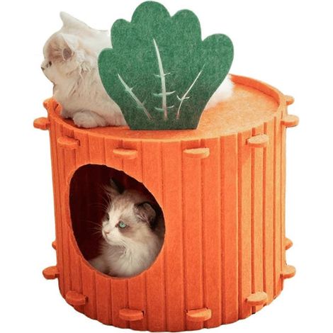Joli lit pour animaux de compagnie, grande cachette détachable pour chat, condo pour chat en forme de grotte A (1/4)